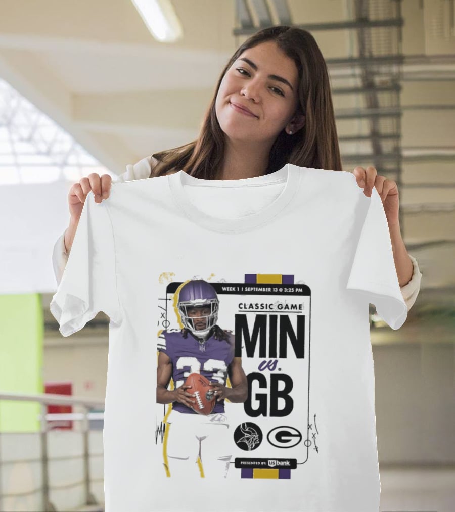 Minnesota Vikings Versus Green Bay Packers Classic Game Aaron Jones MIN GB T-Shirt