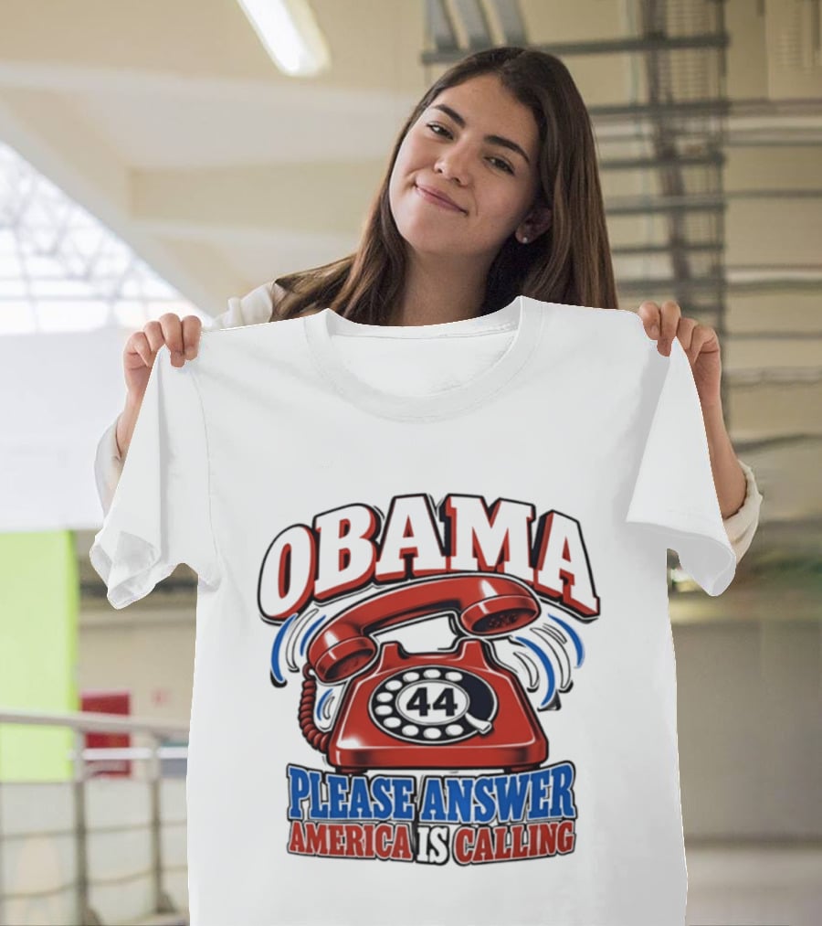 Obama 44 Please Answer America Is Calling Retro Telephone T-Shirt