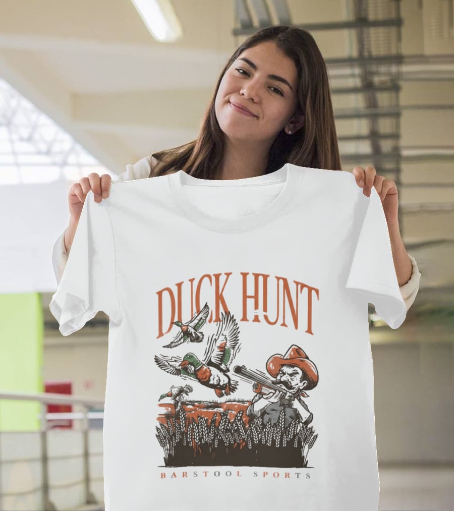 Duck Hunt Cowboy Oklahoma Cowboys Oregon Ducks Barstool Sports T-Shirt