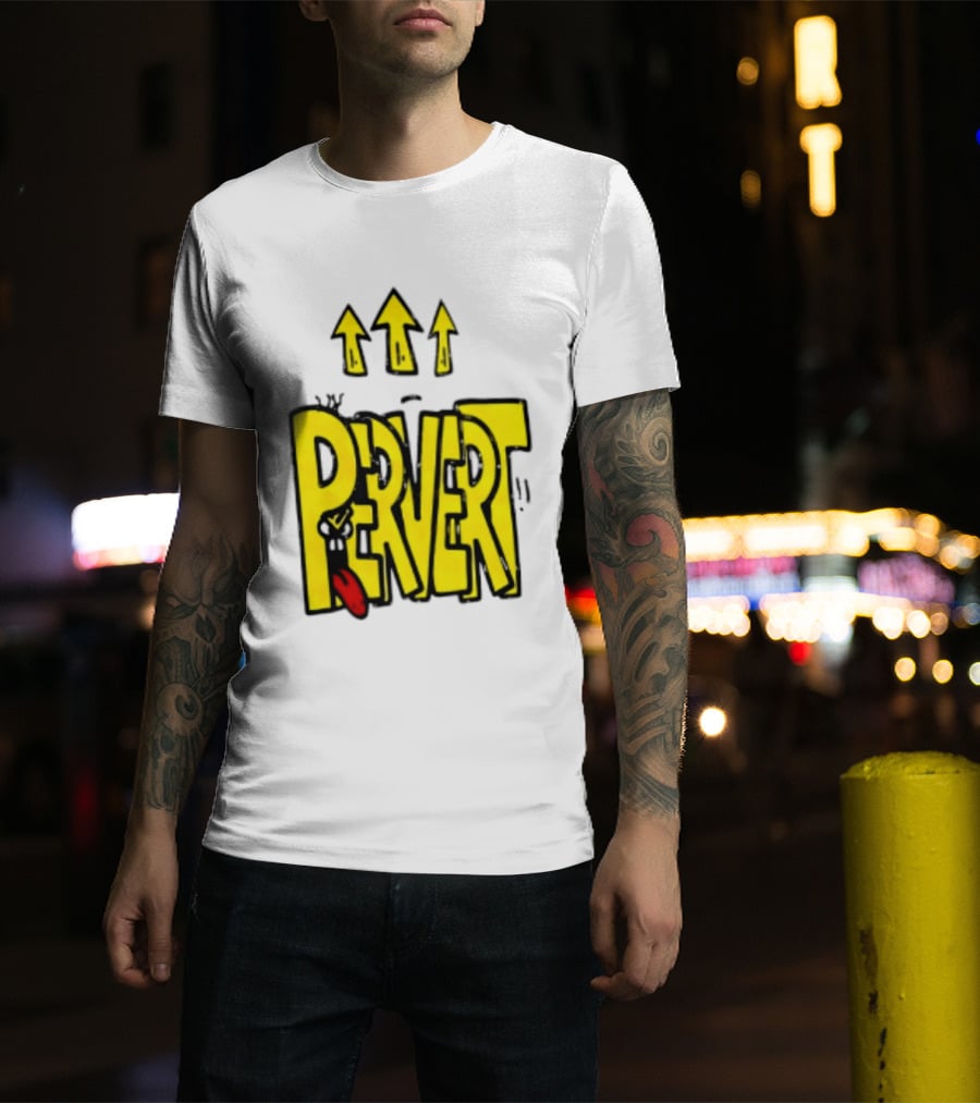 Pervert Urban Edgy Graffiti Arrows Tongue Streetwear T-Shirt