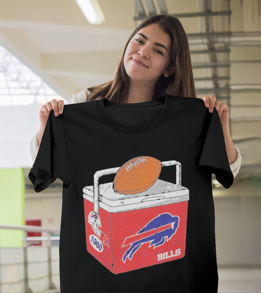 Buffalo Bills 1960 Retro Cooler With Football T-Shirt