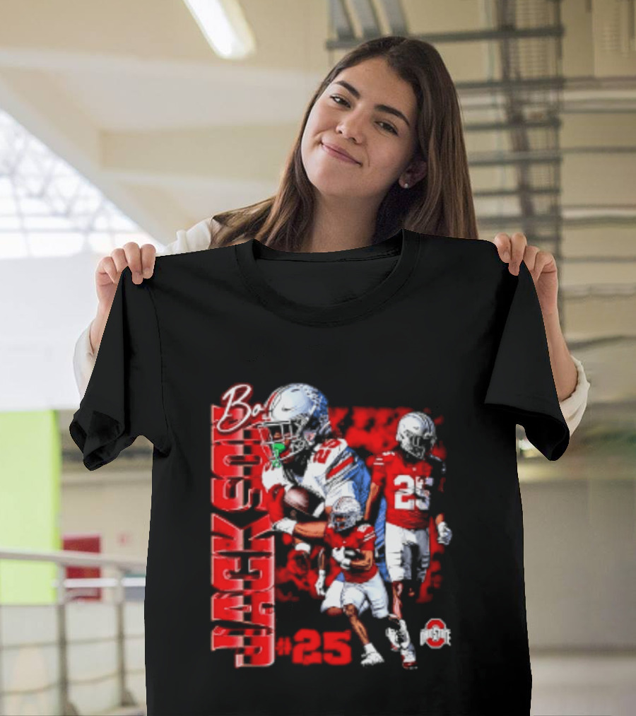 Bo Jackson 25 Ohio State Buckeyes NCAA Player Football T-Shirt