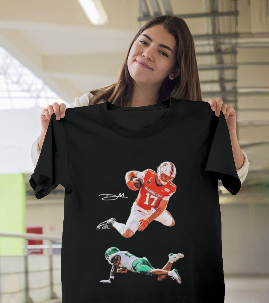 Oklahoma State Football Player Leap Over Oregon Opponent T-Shirt