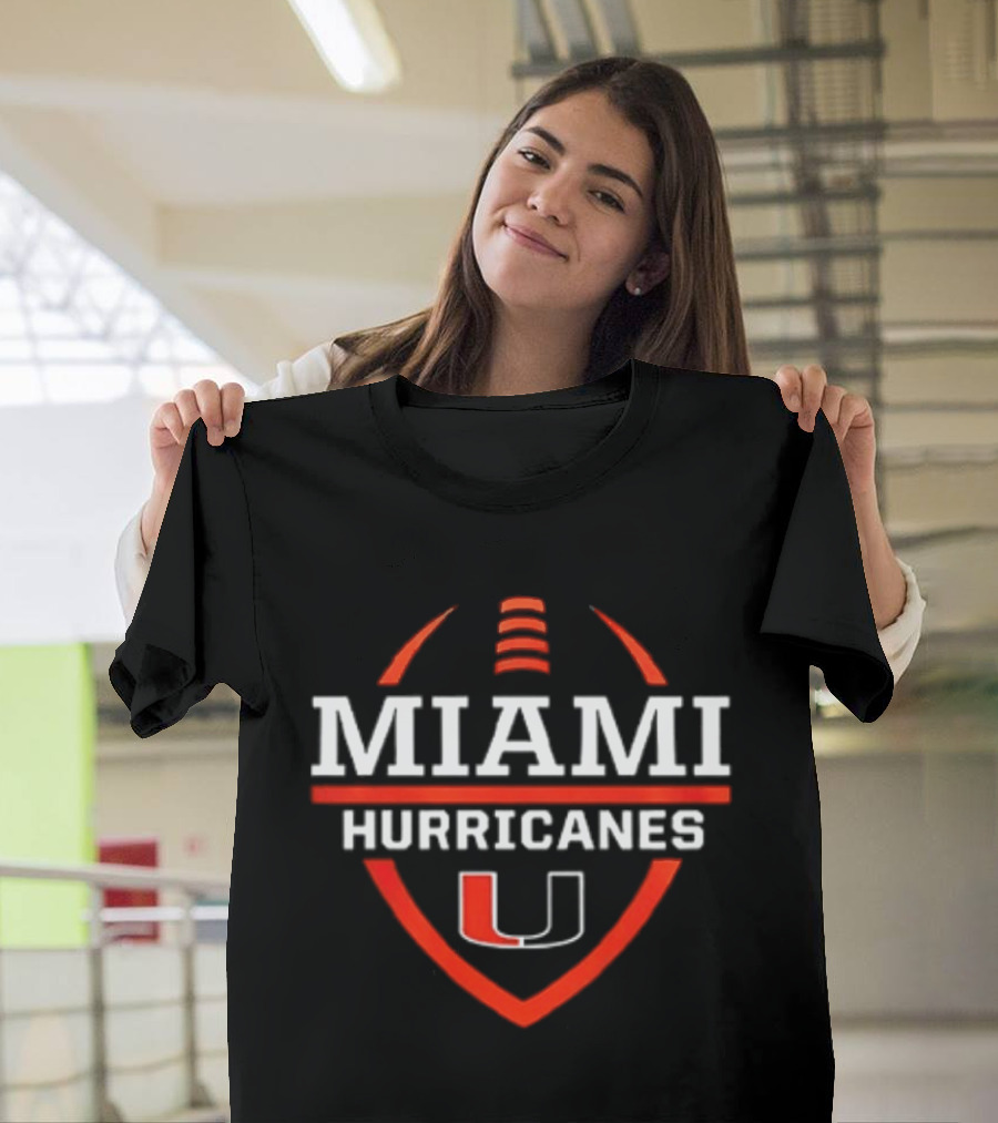 Miami Hurricanes 2026 Helmet Pregame Football University U 2 Sided T-Shirt