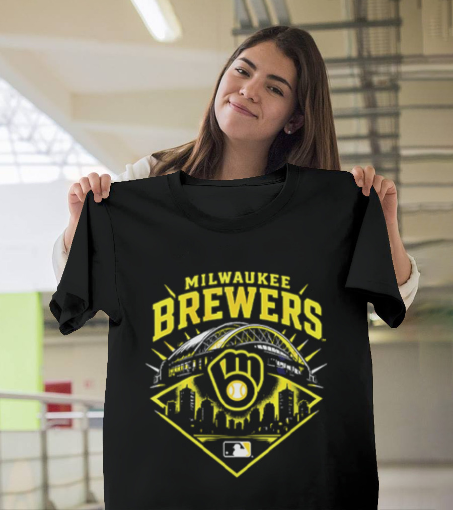 Milwaukee Brewers Skyline Baseball MLB Postseason 2026 Win Our Way Stadium T-Shirt