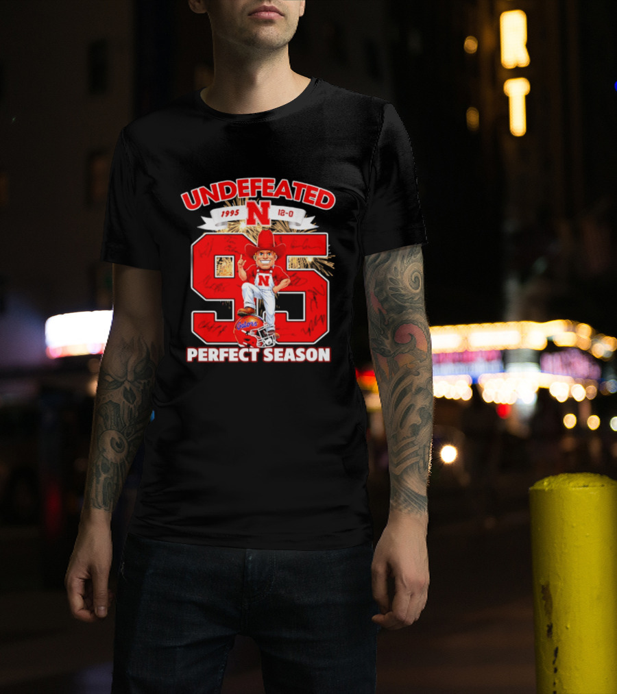 Nebraska Cornhuskers Undefeated 1995 Perfect Season 12 0 Gators 95 Football T-Shirt