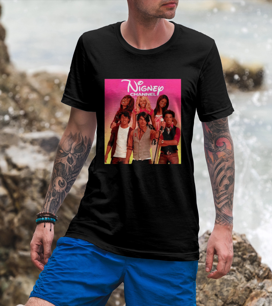 Nigney Channel Jonas Brothers Y2K Meme Vintage Throwback T-Shirt