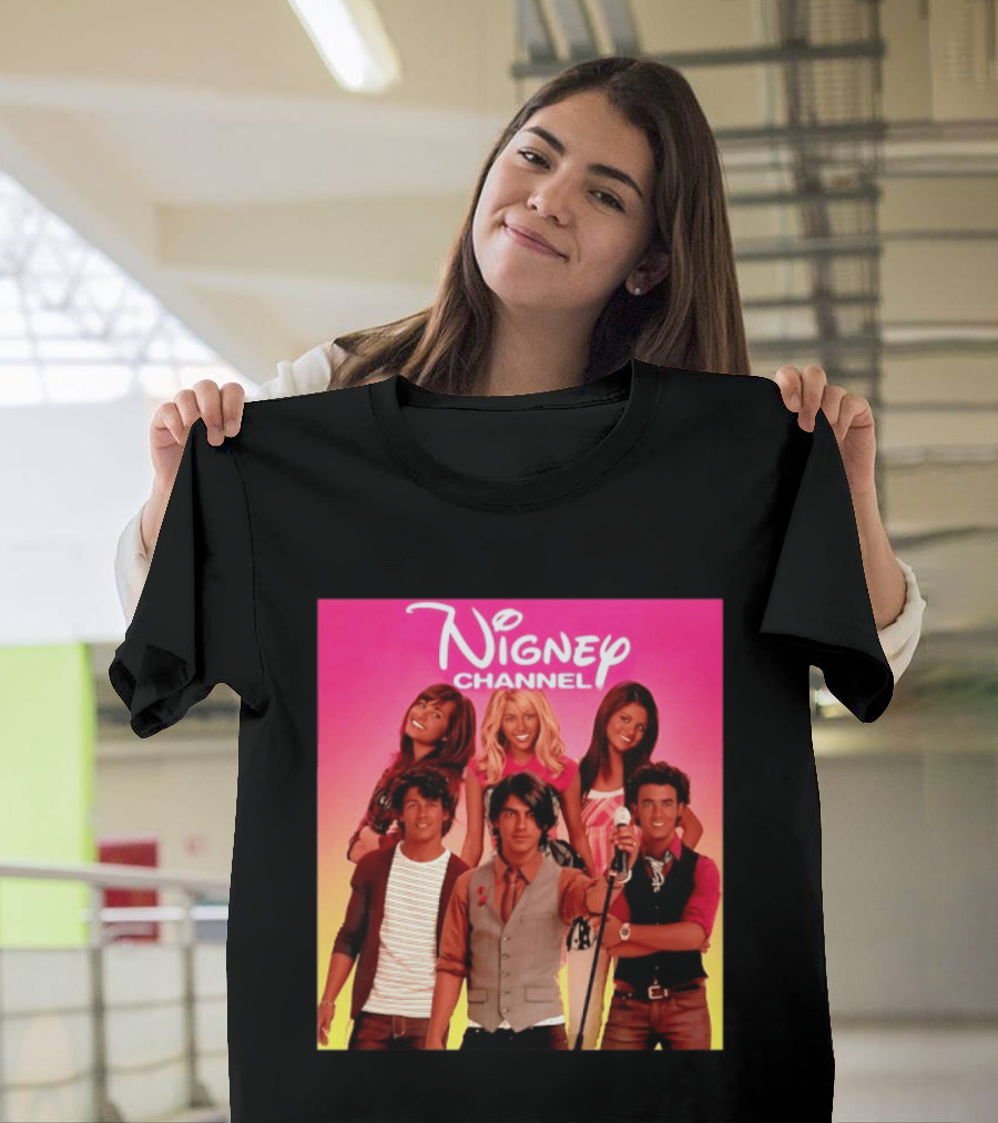 Nigney Channel Jonas Brothers Y2K Meme Vintage Throwback T-Shirt