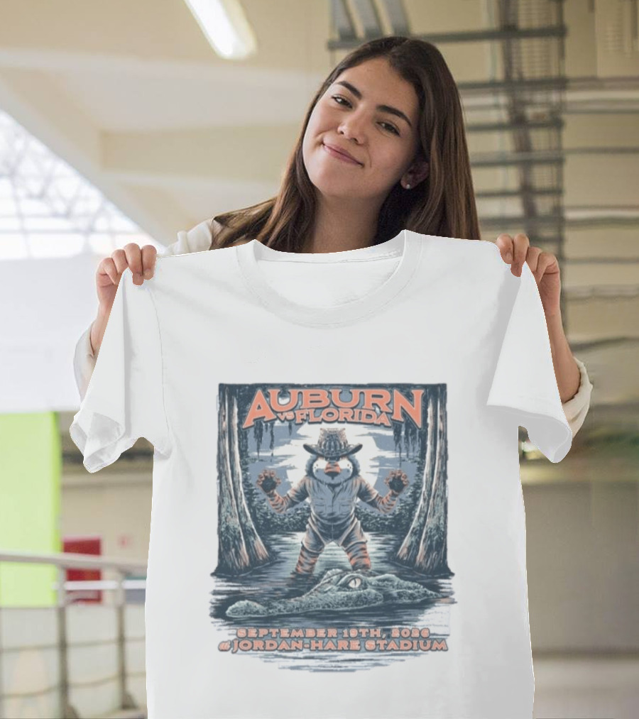 Auburn Vs Florida Football September 19th 2026 Jordan Hare Stadium T-Shirt