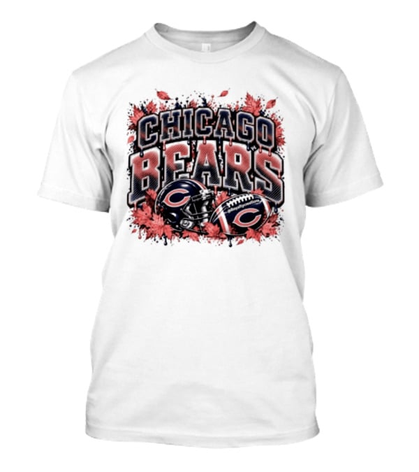 Chicago Bears Football Helmet Autumn Leaves Halloween 2026 T-Shirt