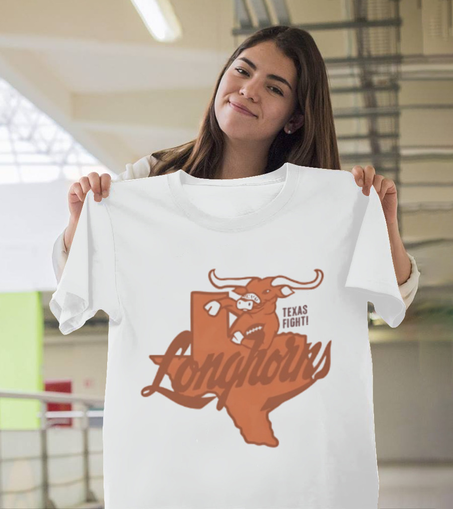 Texas Longhorns Football Texas Fight Map Longhorns T-Shirt
