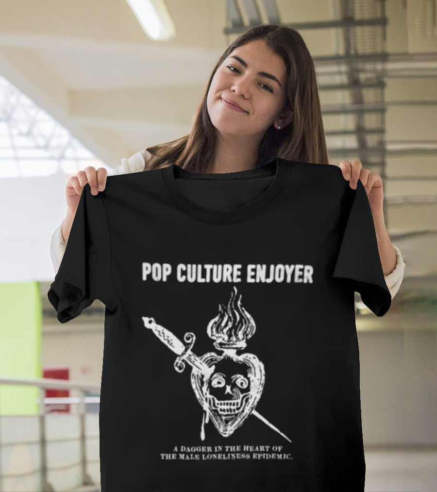 Rogue Co Store Pop Culture Enjoyer Dagger Heart Skulls Combating Loneliness Epidemic T-Shirt