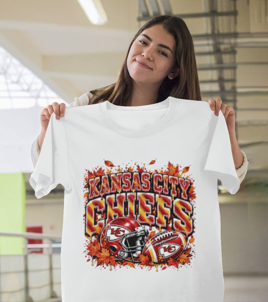 Kansas City Chiefs Football Helmet Autumn Leaves 2026 T-Shirt
