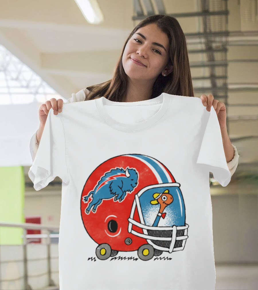 Lowly Worm Wearing Buffalo Bills Football Helmet With Buffalo T-Shirt