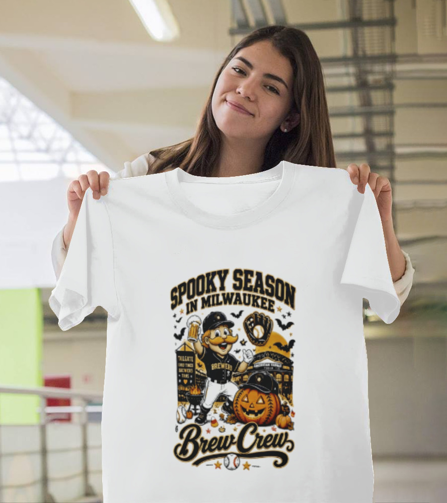 Spooky Season In Milwaukee Brewers Brew Crew Halloween 2026 T-Shirt