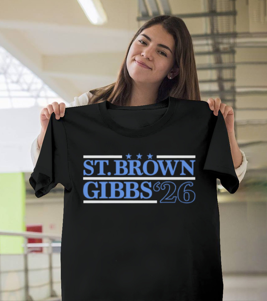 St. Brown Gibbs '26 Detroit Lions Football Campaign T-Shirt