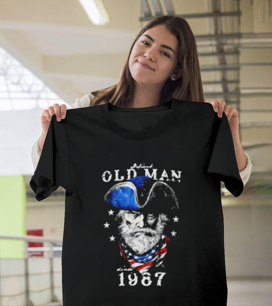 Old Man 1987 Patriotic Eagle And Stars T-Shirt