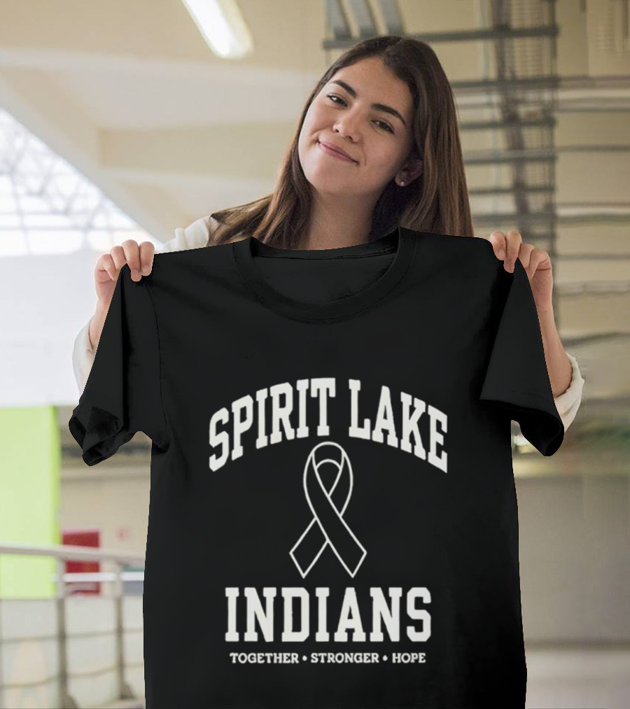 Spirit Lake Indians Ribbon Together Stronger Hope T-Shirt