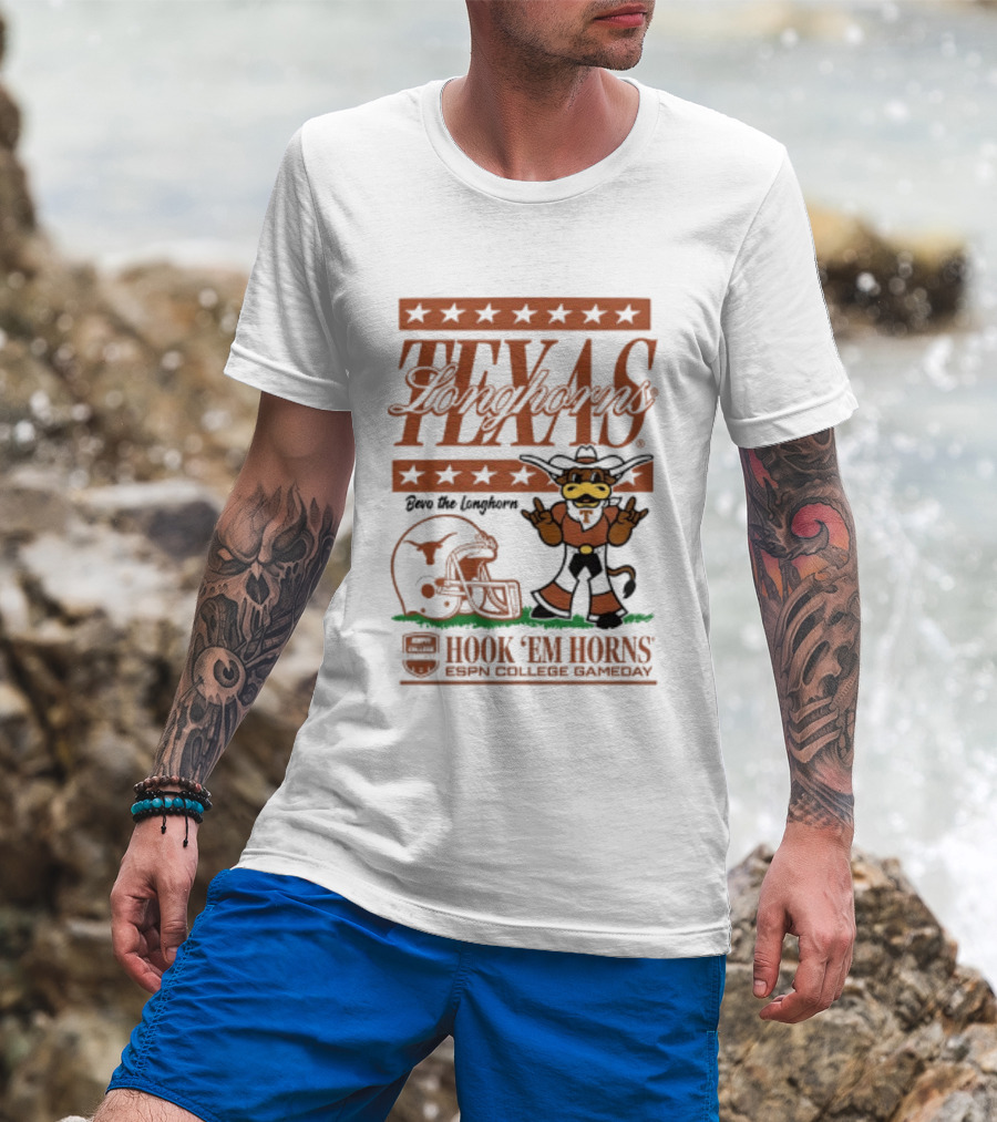 Texas Longhorns Bevo The Longhorn Hook 'Em Horns ESPN College Gameday 2026 T-Shirt
