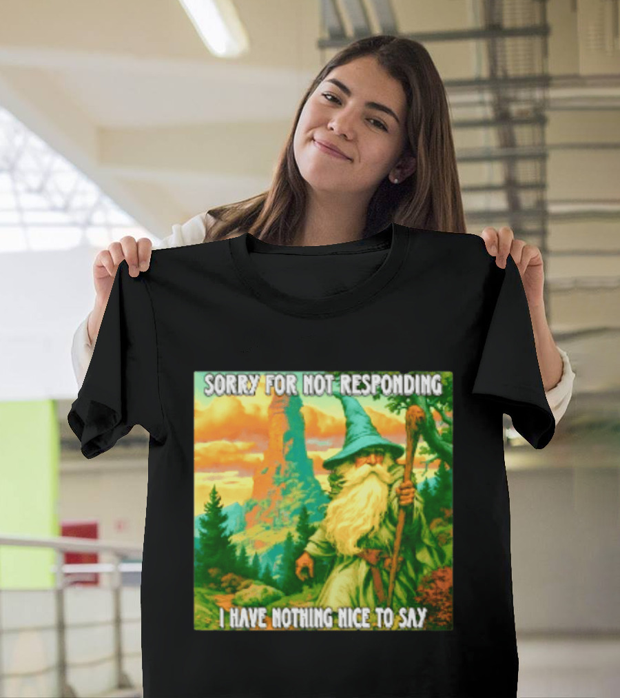Sorry For Not Responding I Have Nothing Nice To Say Wizard Scene T-Shirt