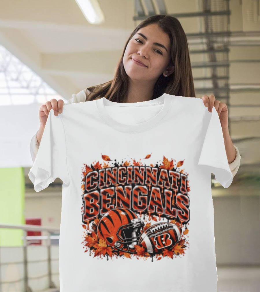 Cincinnati Bengals Autumn Football Helmet Halloween 2026 T-Shirt