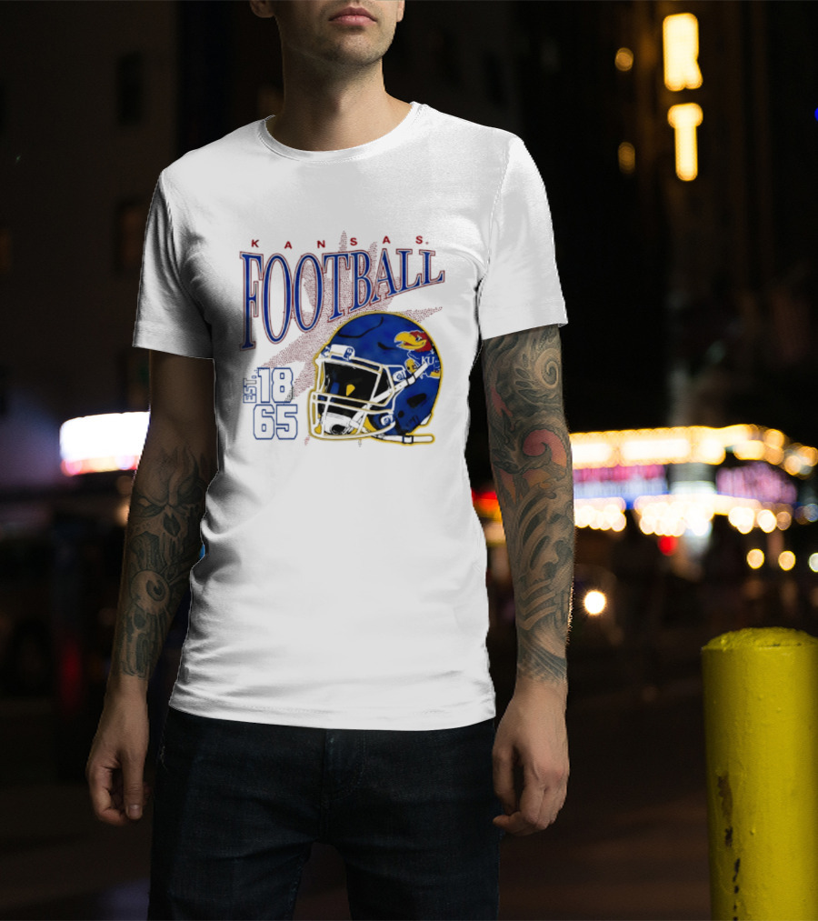 Kansas Jayhawks Football Est 1865 Helmet T-Shirt