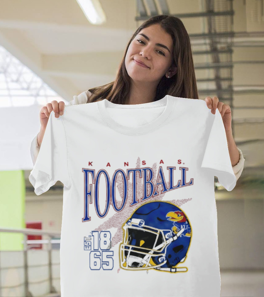 Kansas Jayhawks Football Est 1865 Helmet T-Shirt