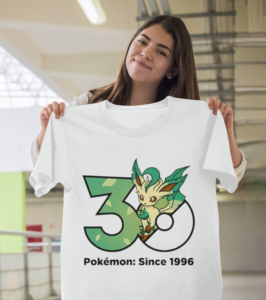 Leafeon Pokemon 30th Anniversary Since 1996 T-Shirt