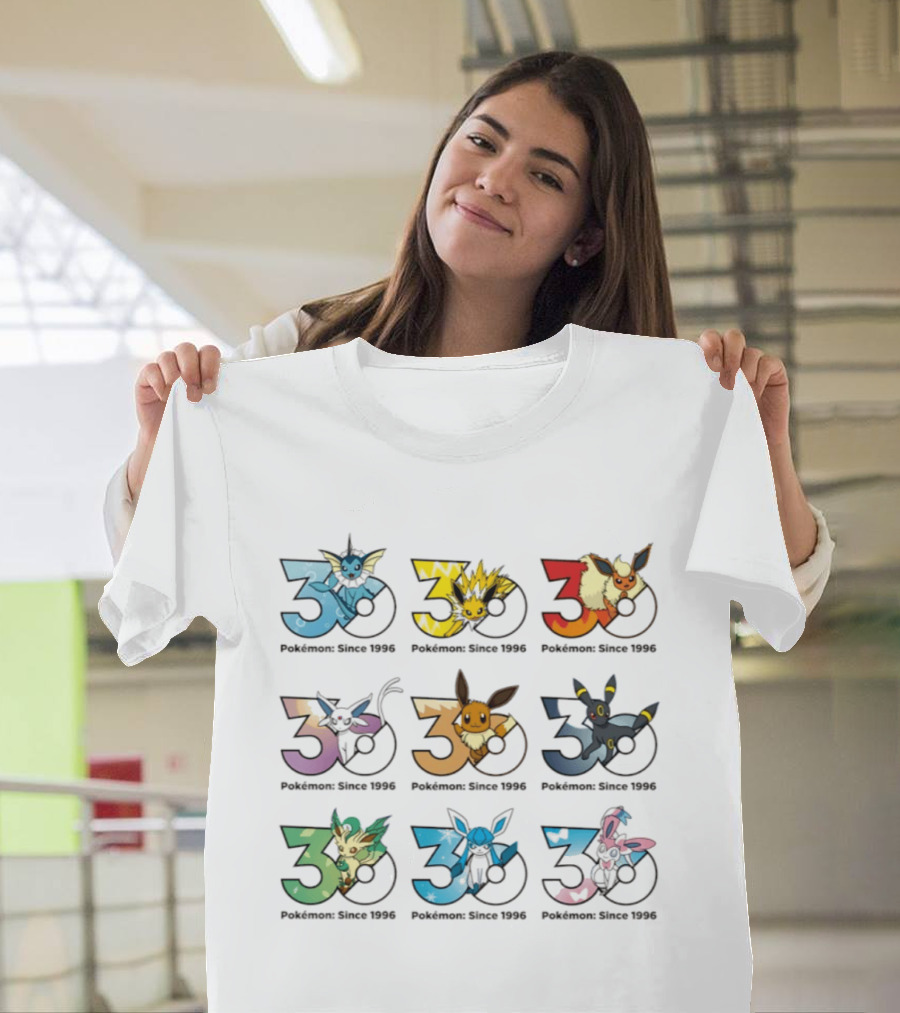 Pokemon Since 1996 Eevee Evolutions 30th Anniversary Collection T-Shirt