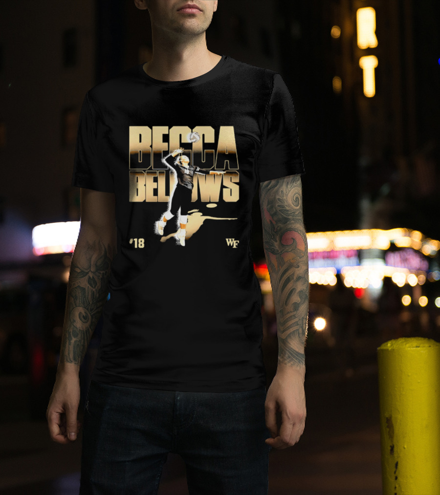 Becca Bellows 18 Wake Forest Volleyball WF NCAA Player Name Number T-Shirt