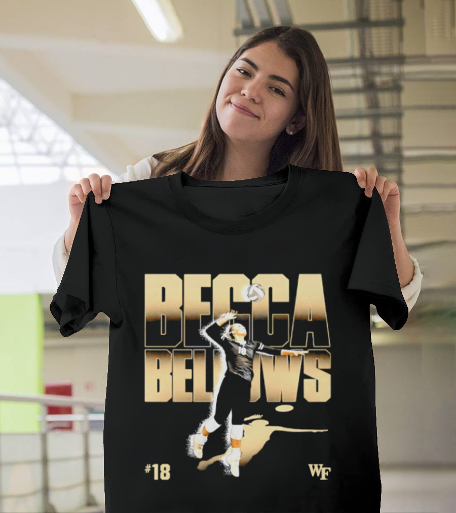 Becca Bellows 18 Wake Forest Volleyball WF NCAA Player Name Number T-Shirt