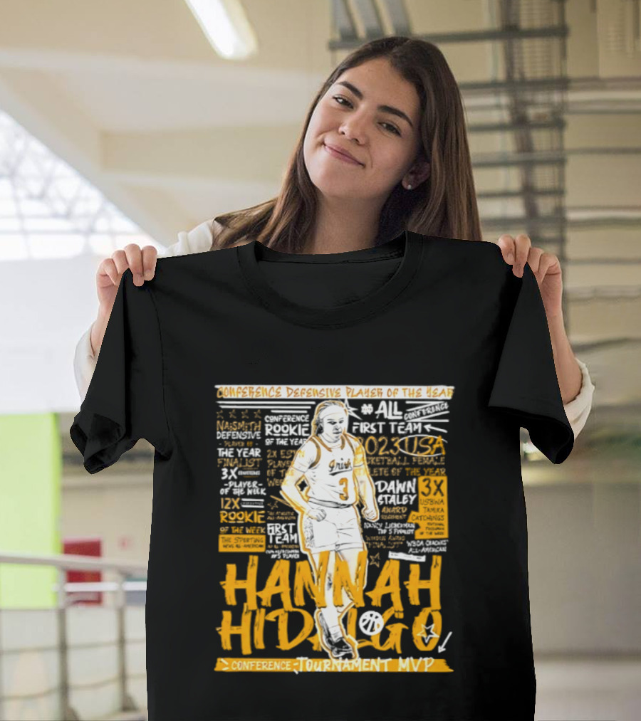 Hannah Hidalgo 2023 NCAA Conference Defensive Player Of The Year Tournament MVP Rookie Team Honors T-Shirt