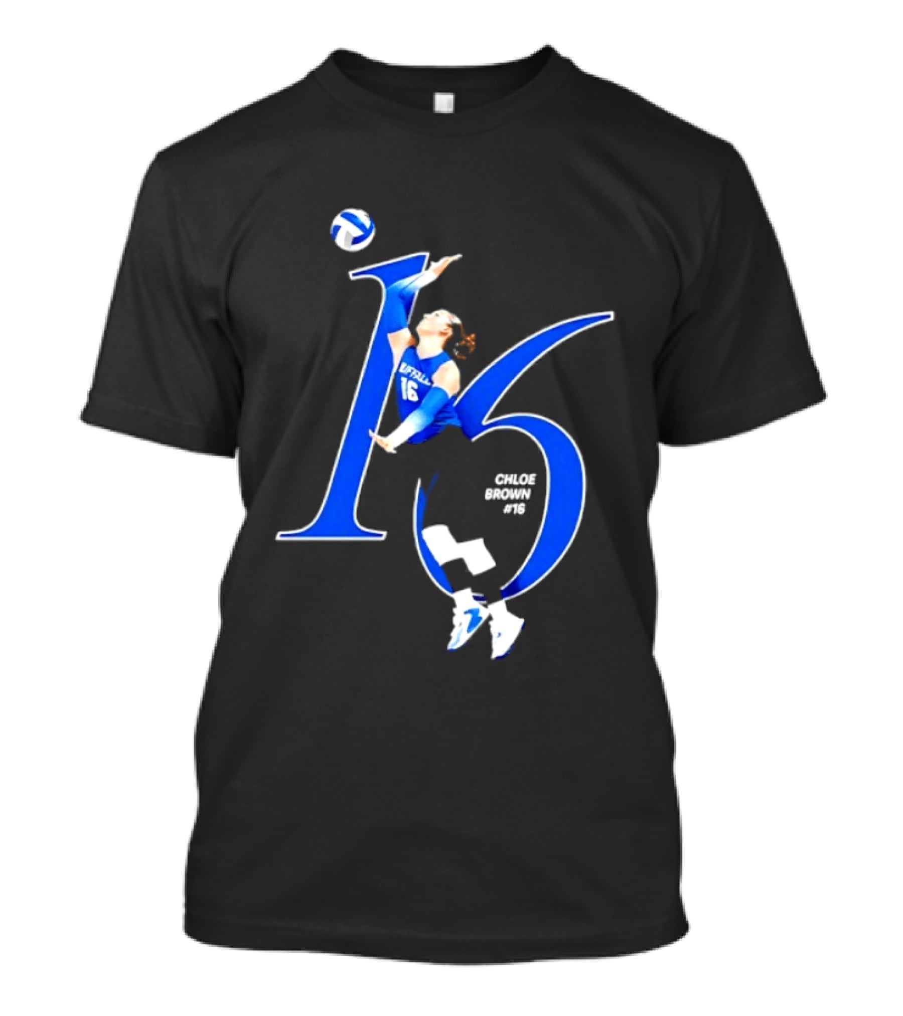 Chloe Brown 16 Buffalo Bulls NCAA Volleyball Player Action Pose T-Shirt