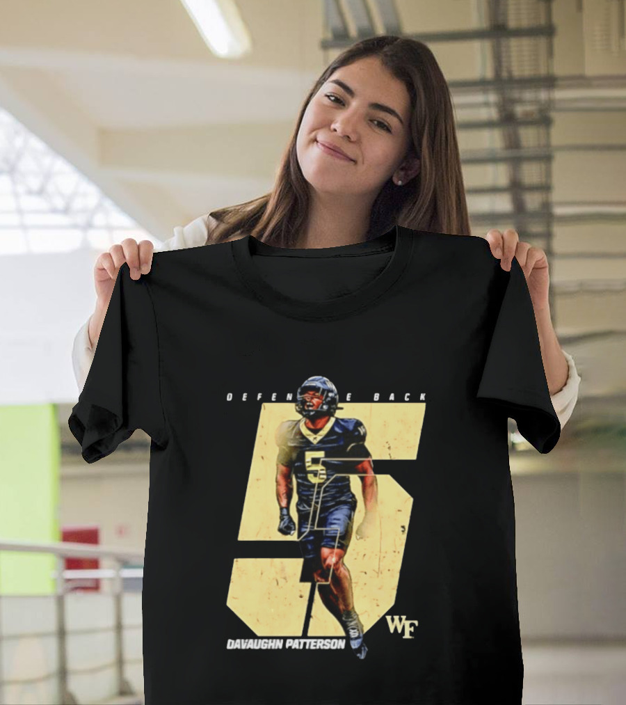 Davaughn Patterson Wake Forest Football Defensive Back Number 5 WF T-Shirt