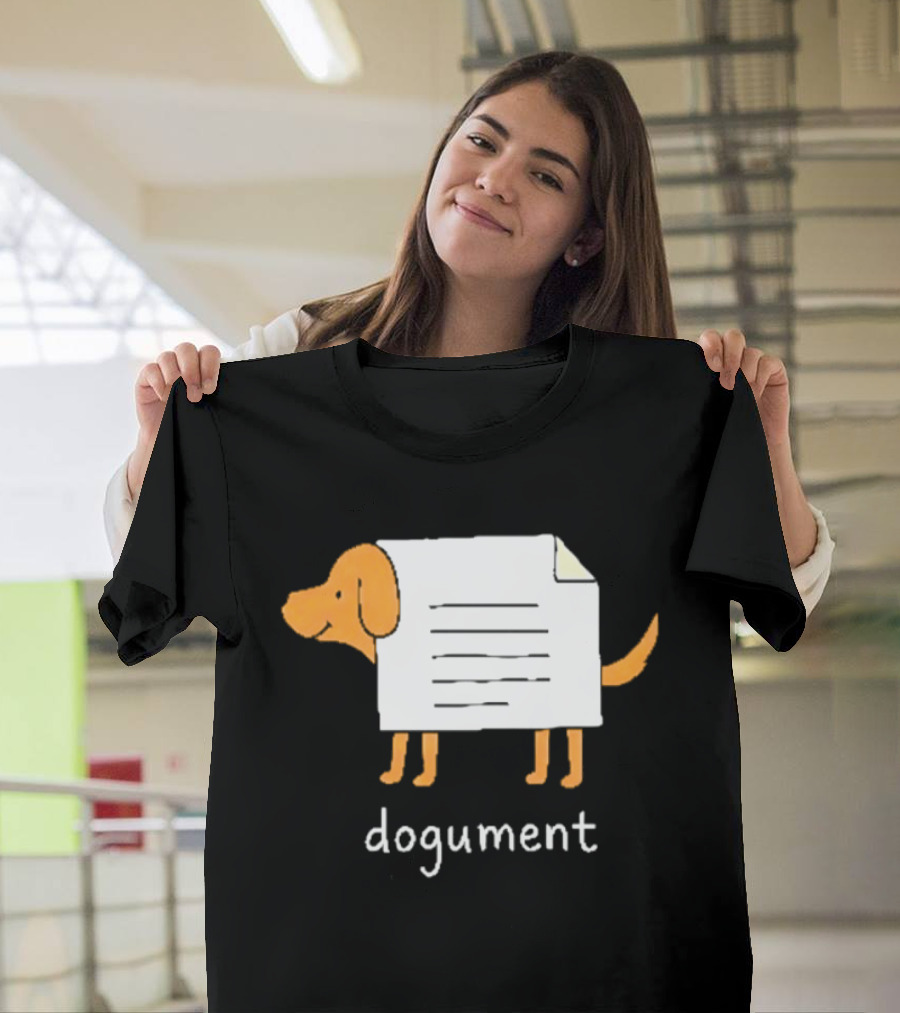 Dogument Pun Dog Document Office Humor T-Shirt