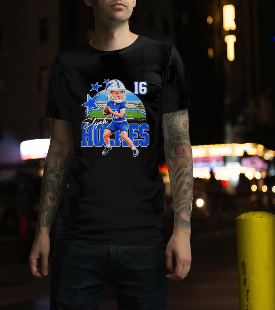 Elijah Holmes 16 Buffalo Bulls NCAA Football Caricature T-Shirt