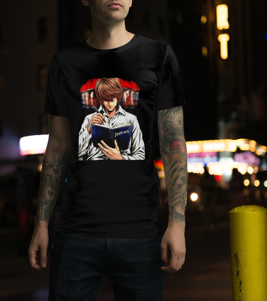 Light Yagami Intense Look Death Note Anime Fan Favorite T-Shirt