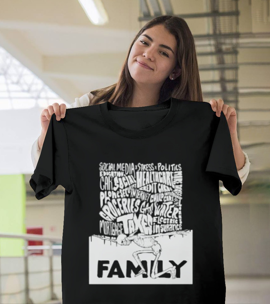 Family Skeleton Juggling Taxes And Life Stress T-Shirt