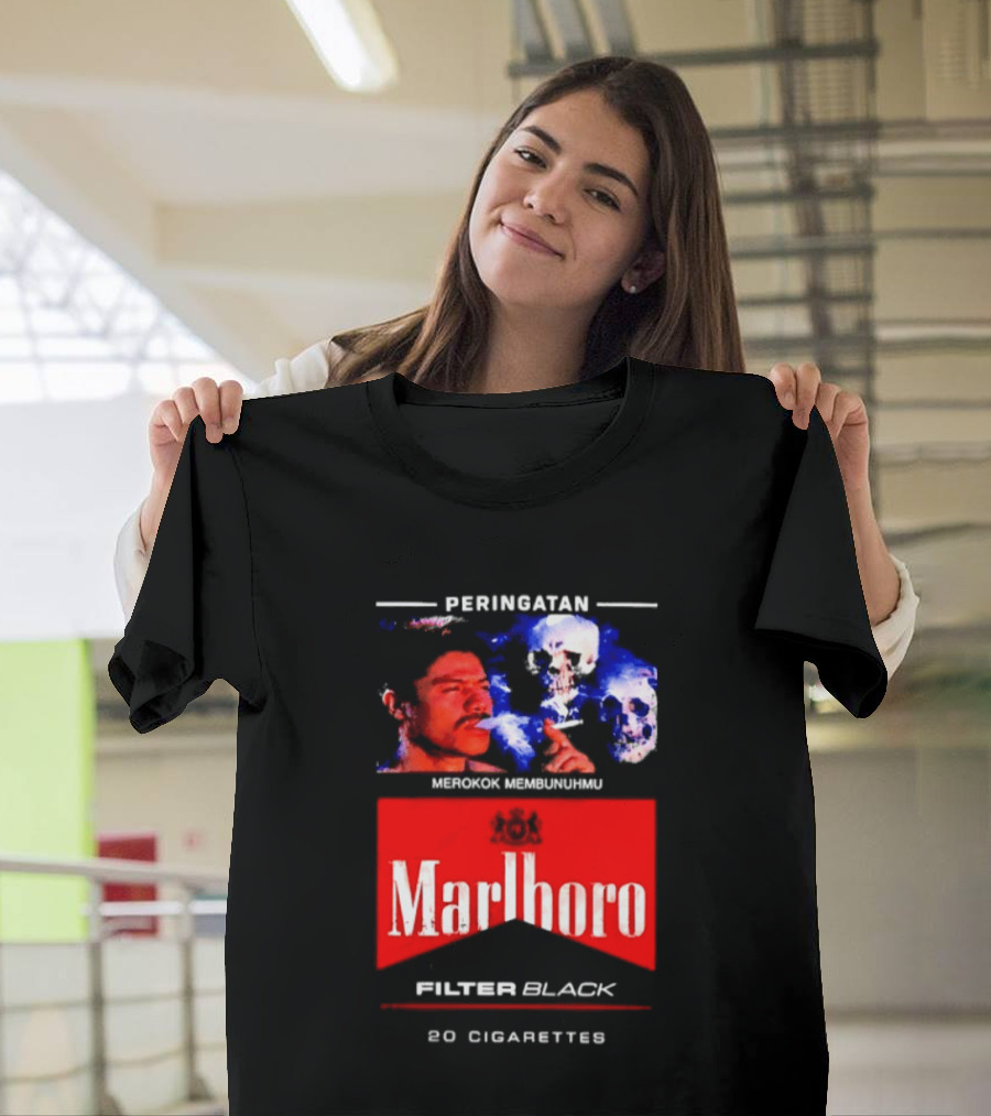 Marlboro Filter Black Peringatan Merokok Membunuhmu 50 Cigarettes T-Shirt