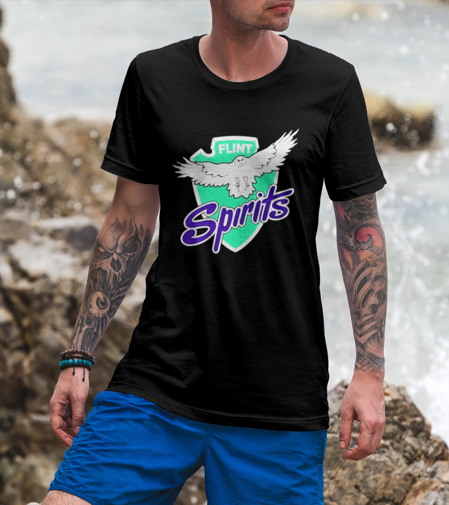 Flint Spirits Eagle Shield Vintage Sports Team T-Shirt