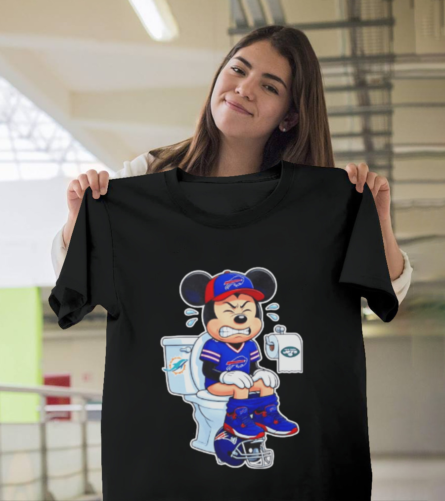 Mickey Toilet Buffalo Bills Defeat Jets Dolphins Patriots Football T-Shirt