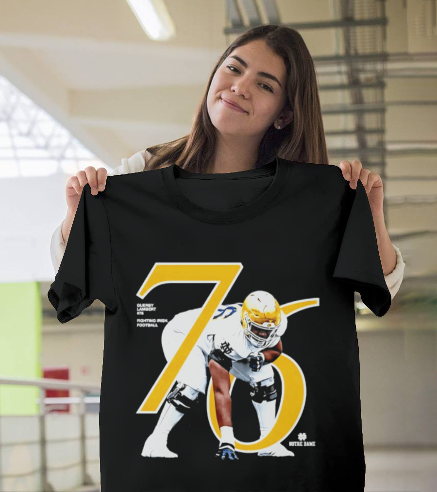 Notre Dame Football Player Number 76 Guerby Lambert NCAA T-Shirt