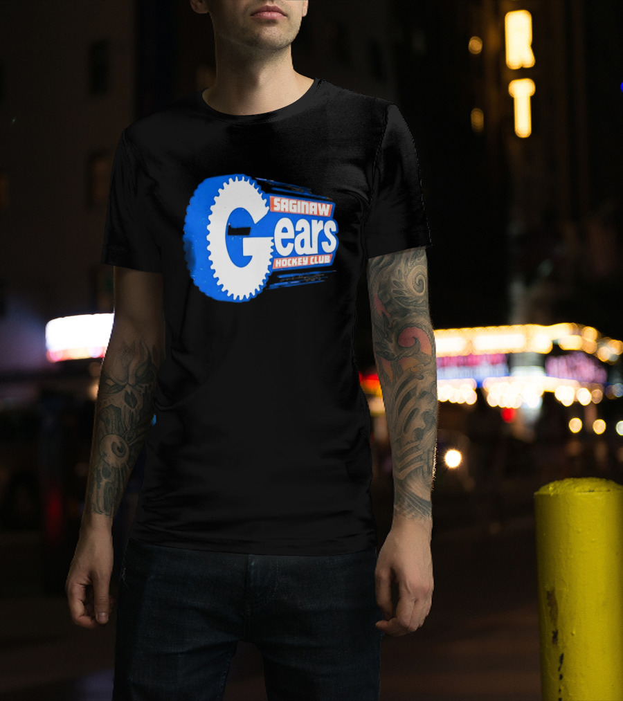 Saginaw Gears Hockey Club IHL Retro Team T-Shirt