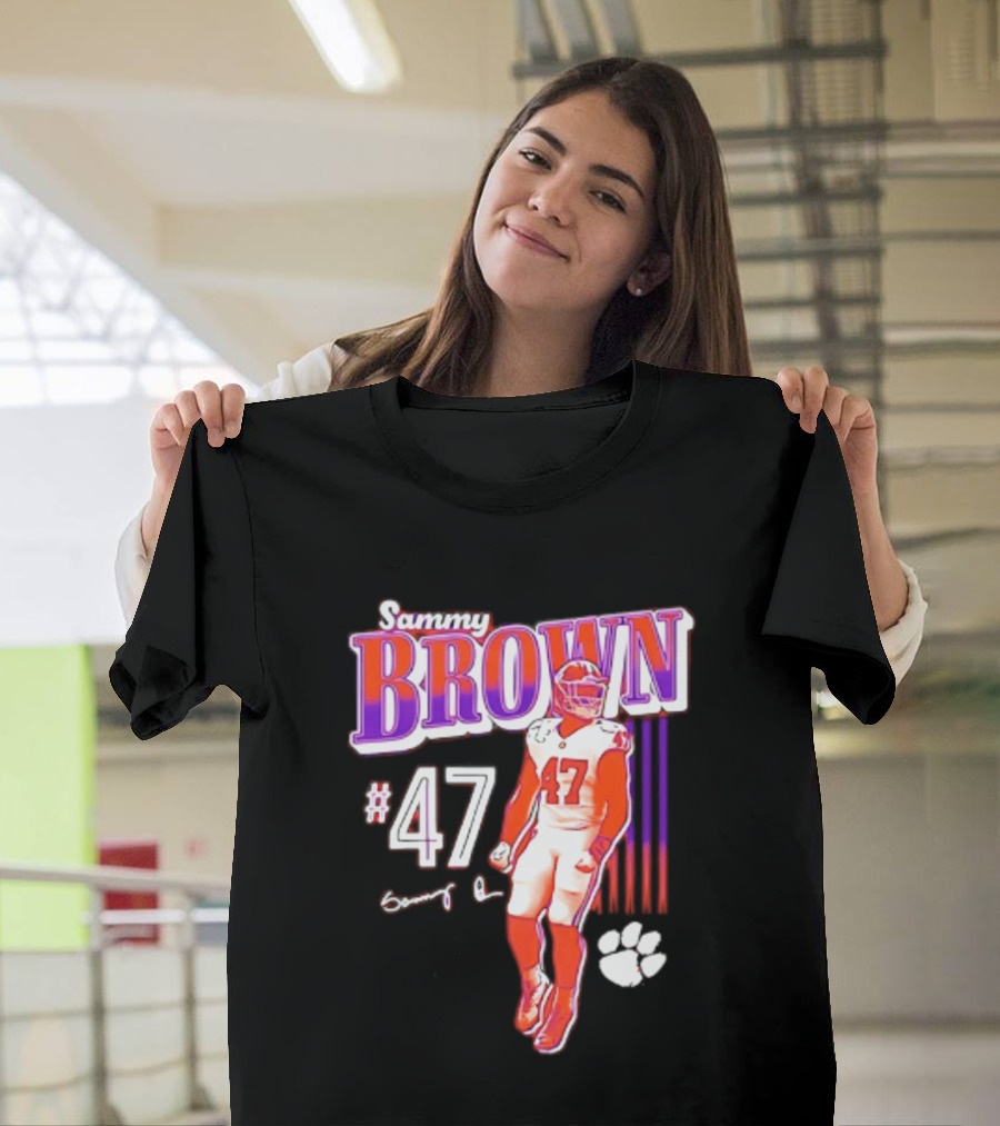 Sammy Brown 47 Clemson Tigers Football Player Team Spirit T-Shirt