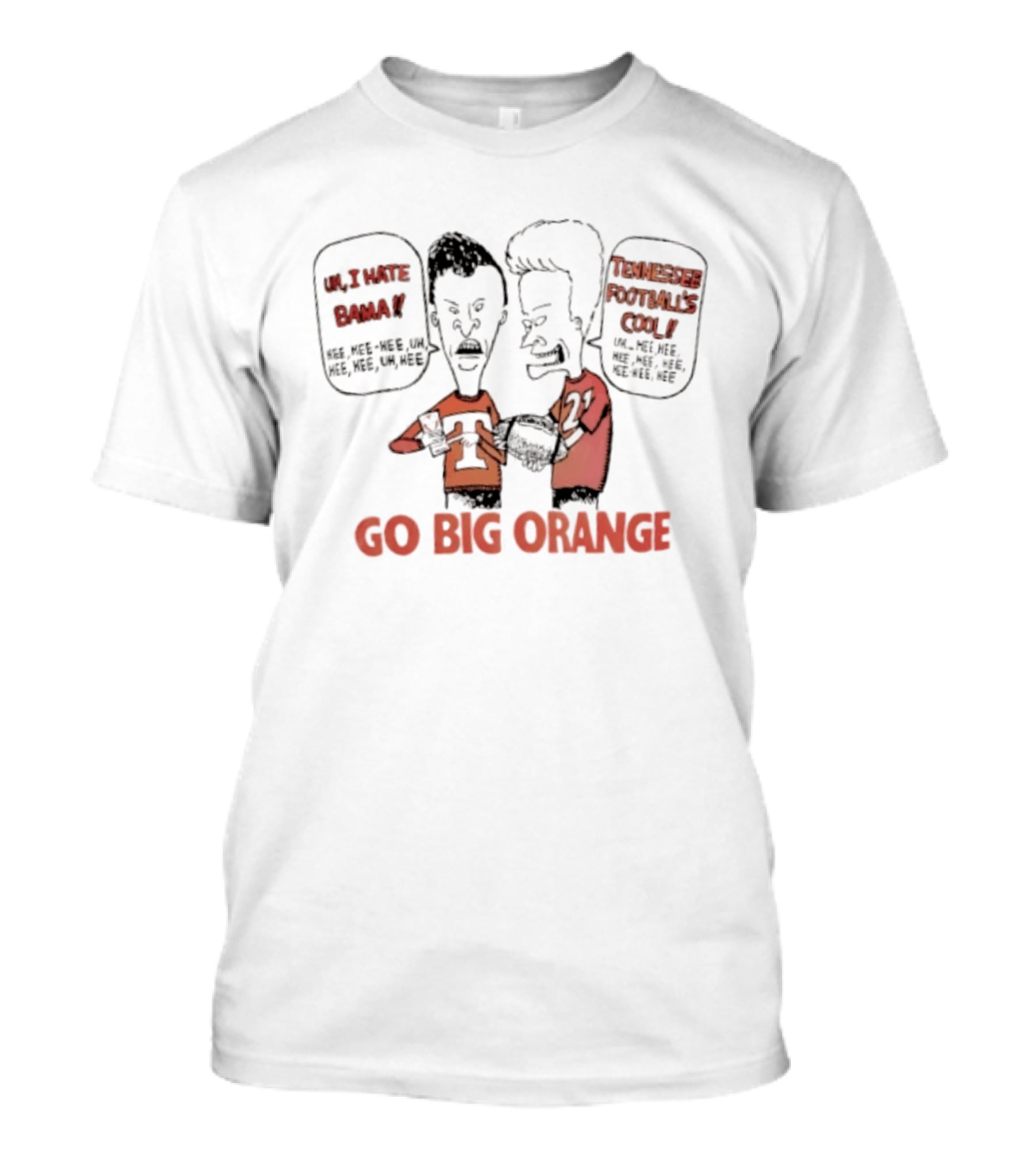Beavis And Butt Head Tennessee Volunteers Go Big Orange Sports Fan T-Shirt