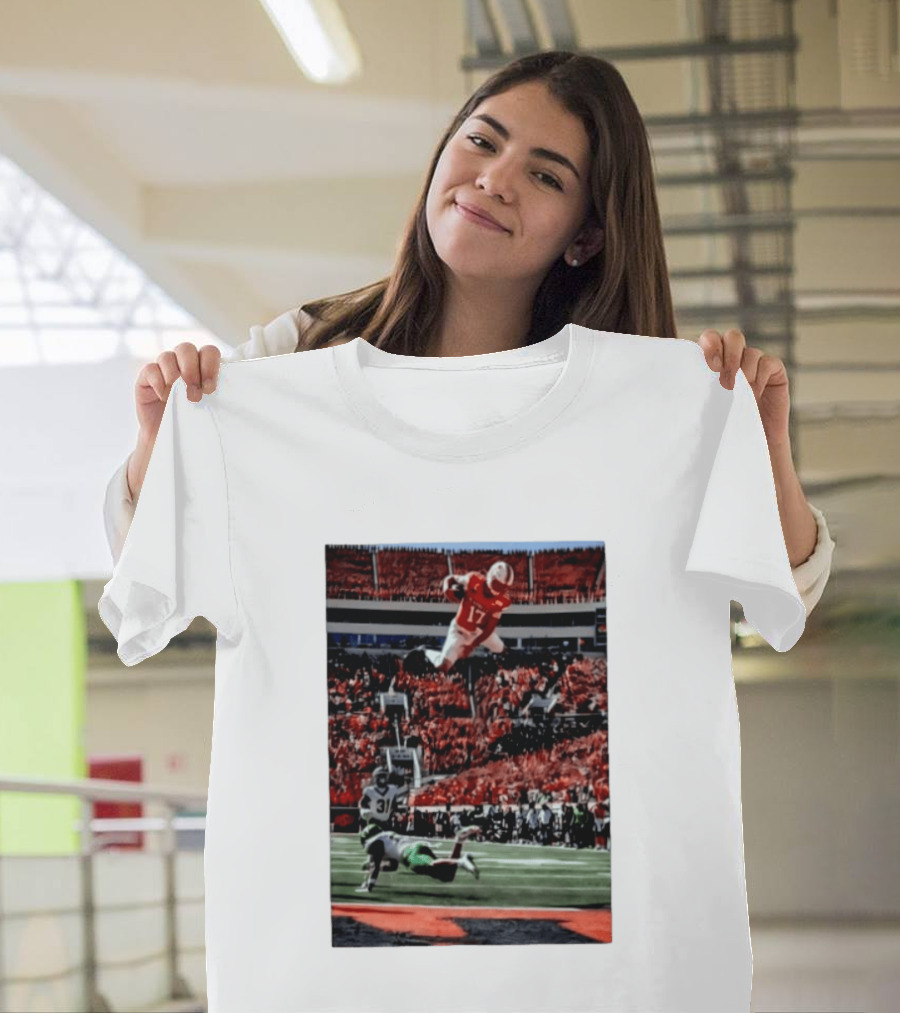 Brennan Presley Oklahoma State Cowboys Touchdown Football Action Stadium Scene T-Shirt