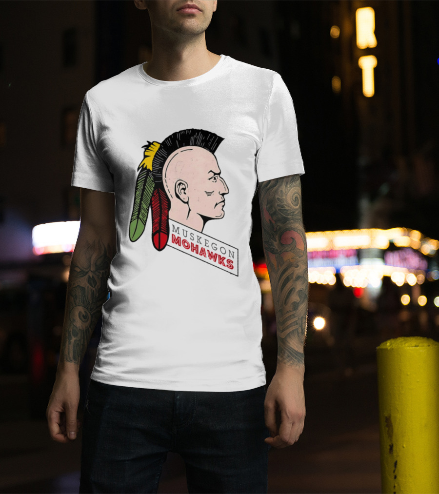 Muskegon Mohawks IHL Minor League Hockey Vintage Team T-Shirt