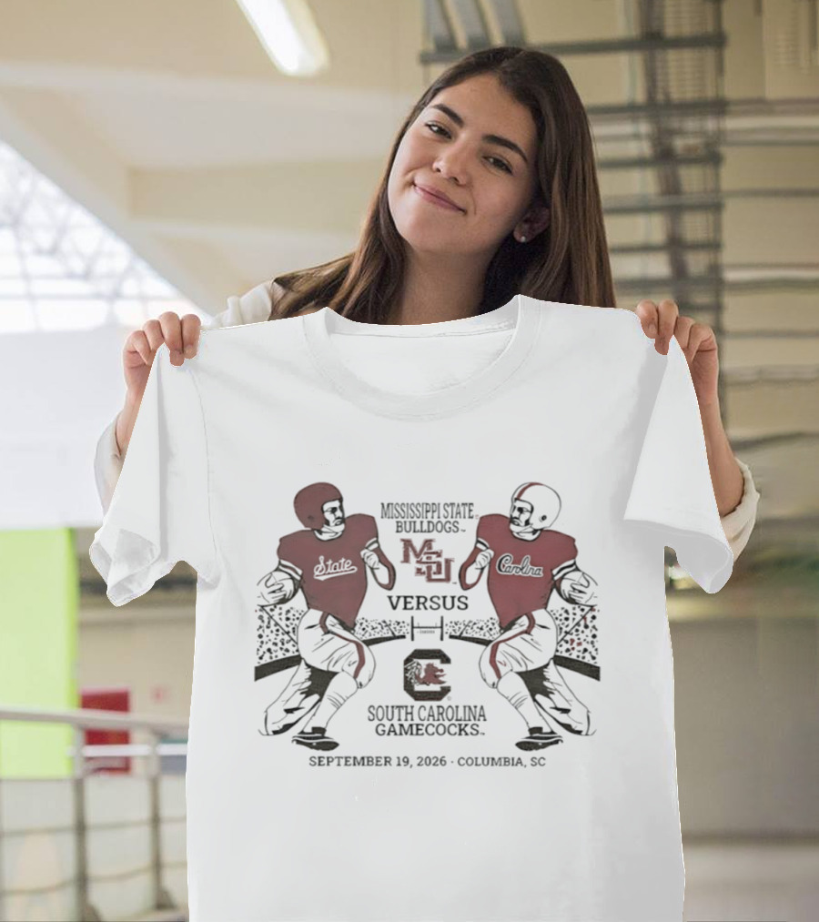 Mississippi State Bulldogs Vs South Carolina Gamecocks September 19 2026 Columbia SC Football Matchup T-Shirt