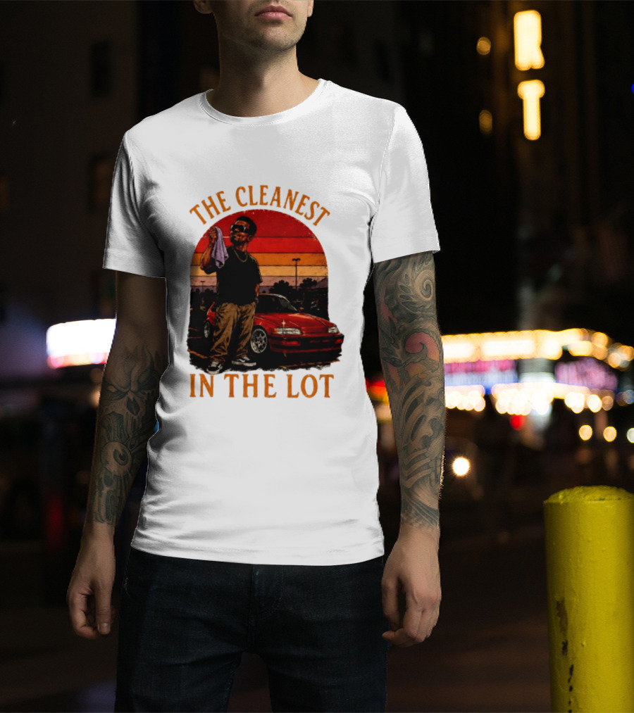 The Cleanest In The Lot Retro Car Enthusiast Sunset Scene T-Shirt