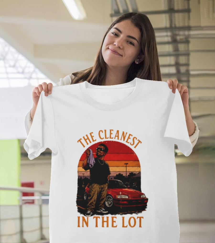 The Cleanest In The Lot Retro Car Enthusiast Sunset Scene T-Shirt